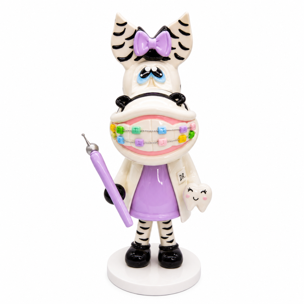 Figura Decorativa Odontóloga Cebra con Brackets