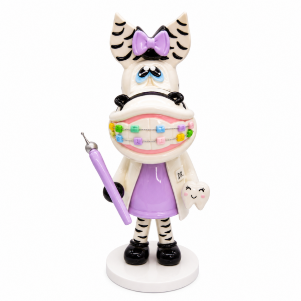 Figura Decorativa Odontóloga Cebra con Brackets
